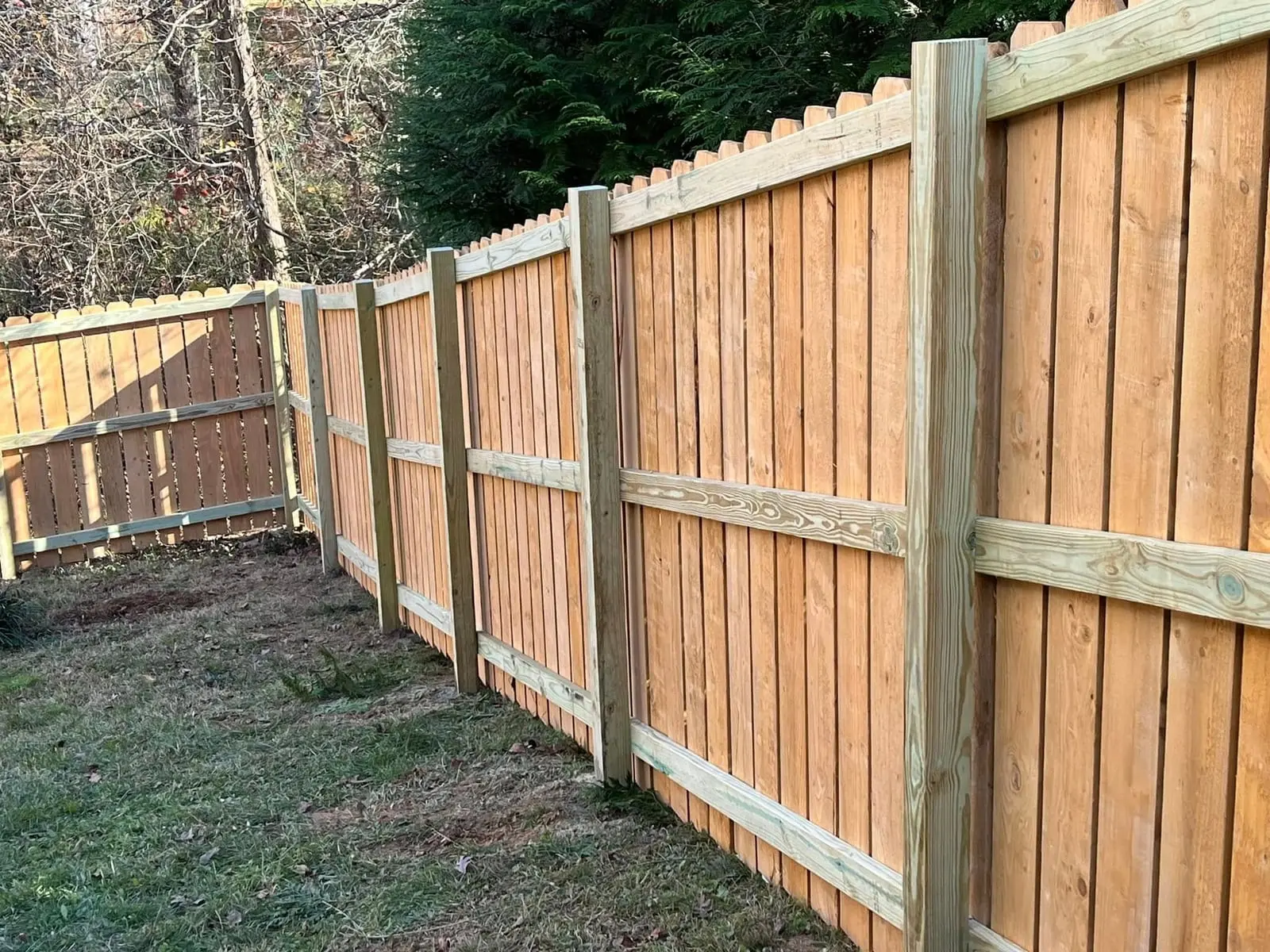 Board on board privacy fence built by Spartan Fence SC in Inman, SC