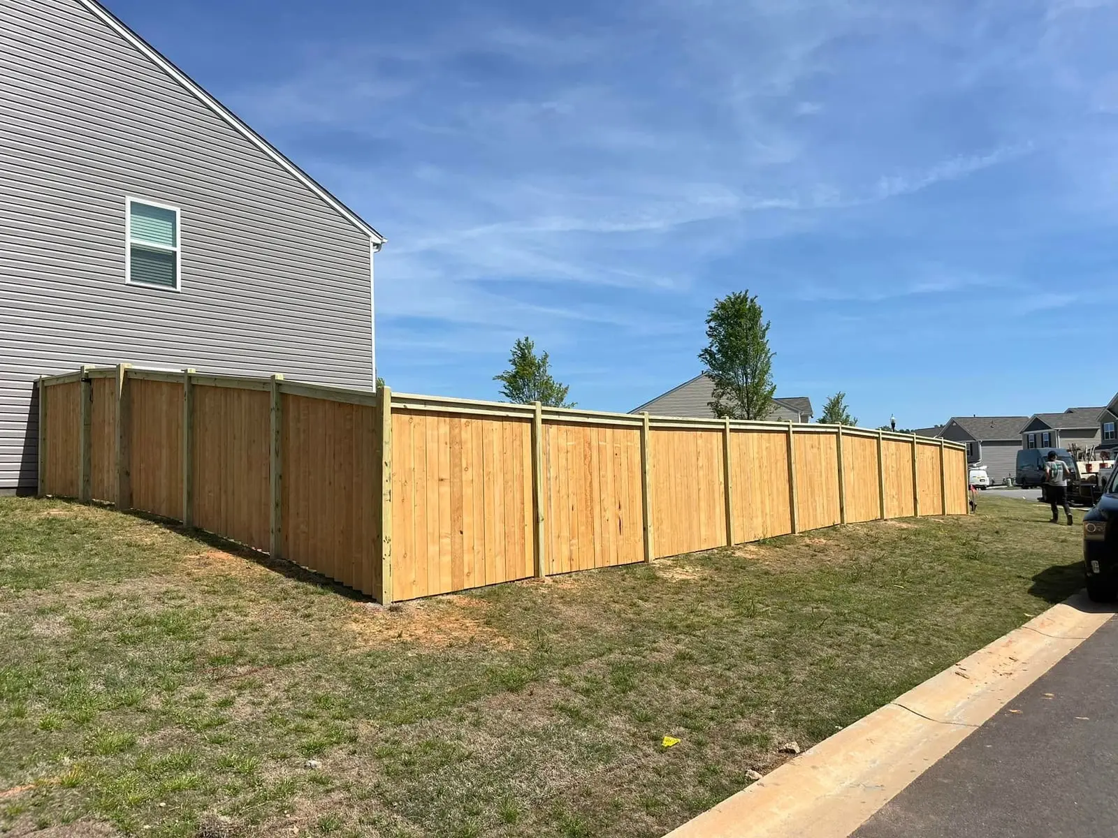 Charleston-style wood privacy fence by Spartan Fence SC in Simpsonville, SC