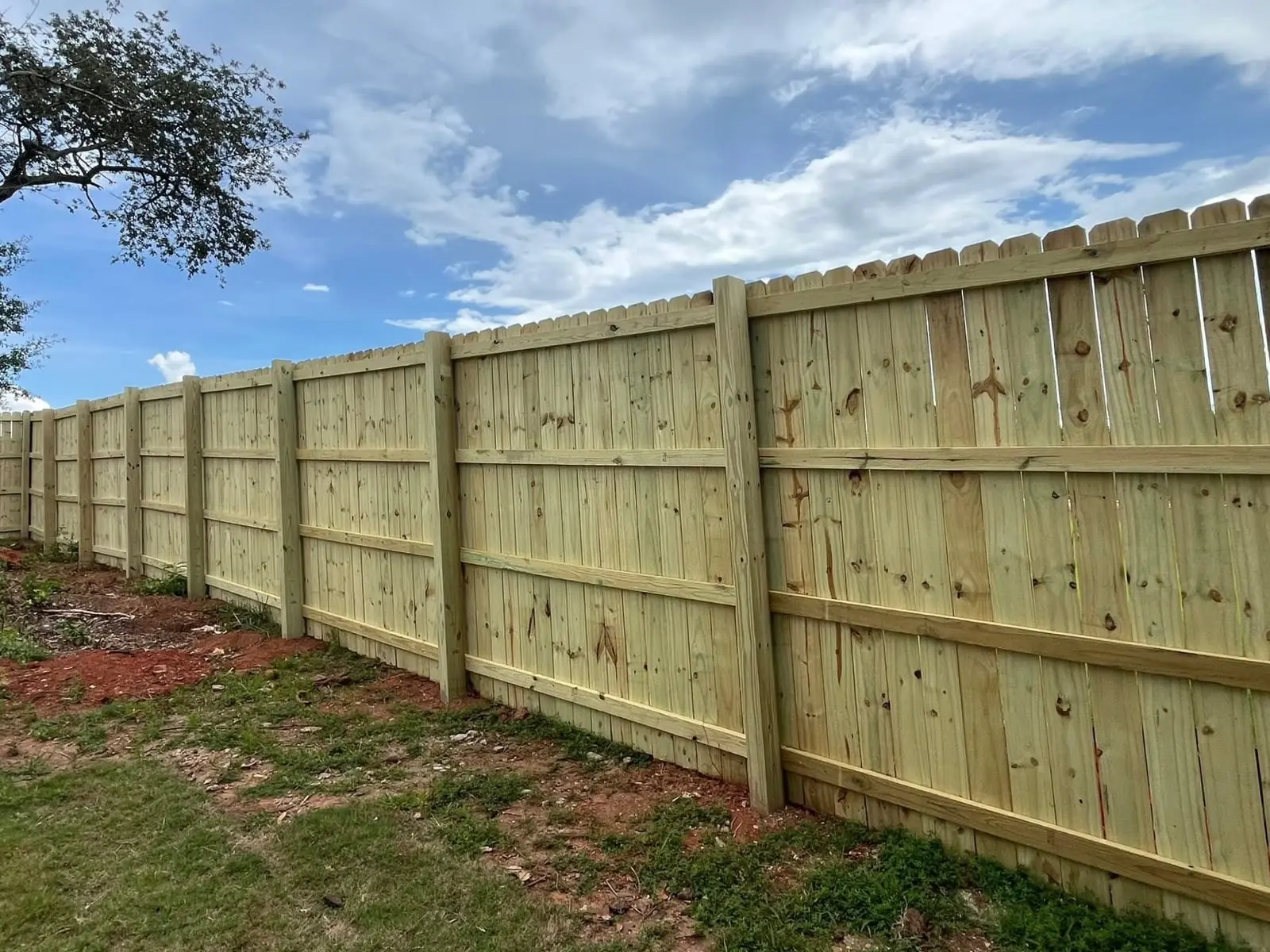 Tall wood privacy fence installed by Spartan Fence SC in Boiling Springs, SC